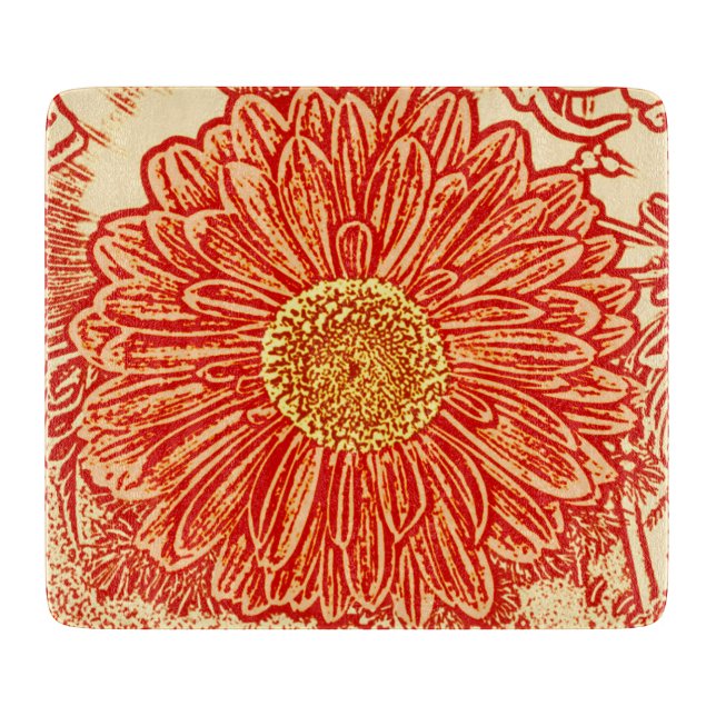 Planche À Découper Gerbera Daisy Block Imprimer - safran orange (Devant)