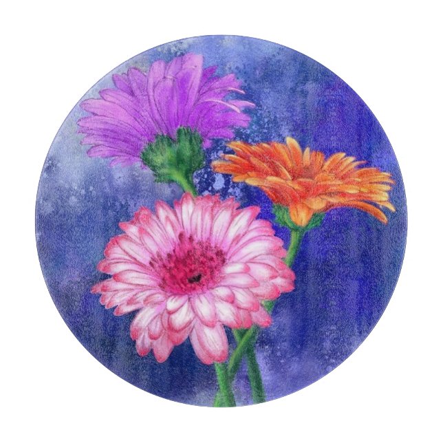 Planche À Découper Gerberas Cutting Board Belles Fleurs (Devant)