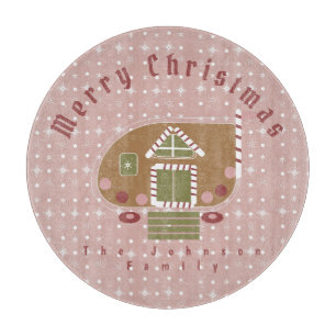 Planche À Découper Gingerbread House Camper Nom de famille