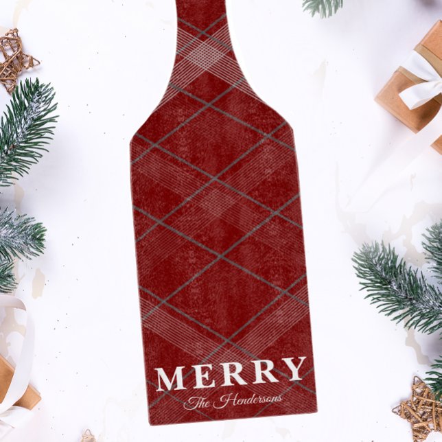 Planche À Découper Gingham de Noël Classique Personnalisé (Créateur téléchargé)