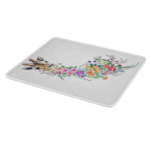 Planche À Découper Girafe de bouquet coloré - Dessin moderne 