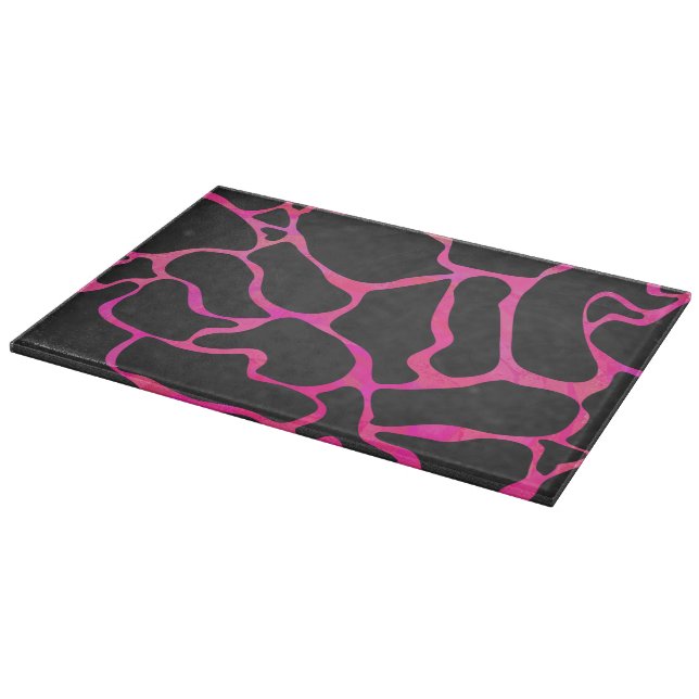 Planche À Découper Giraffe rose chaude et noire (Coin)