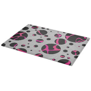 Planche À Découper Giraffe rose chaude et noire
