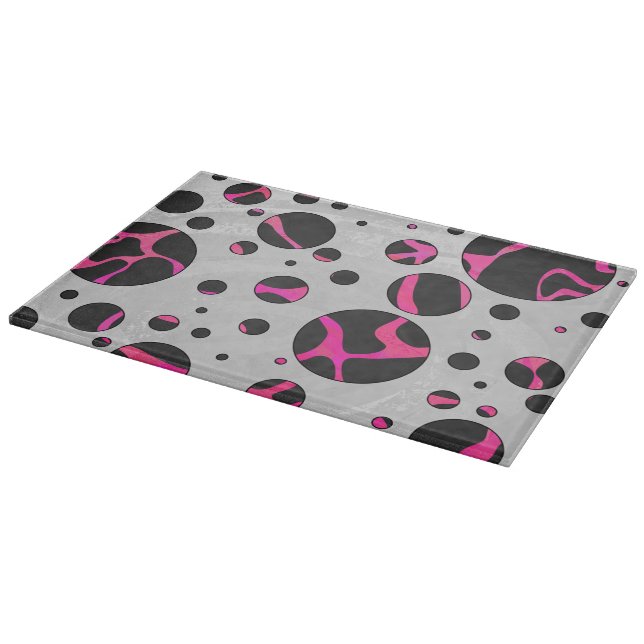 Planche À Découper Giraffe rose chaude et noire (Coin)