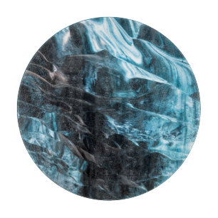 Planche À Découper Glace Bleue Abstraite Dans une Grotte de Glace