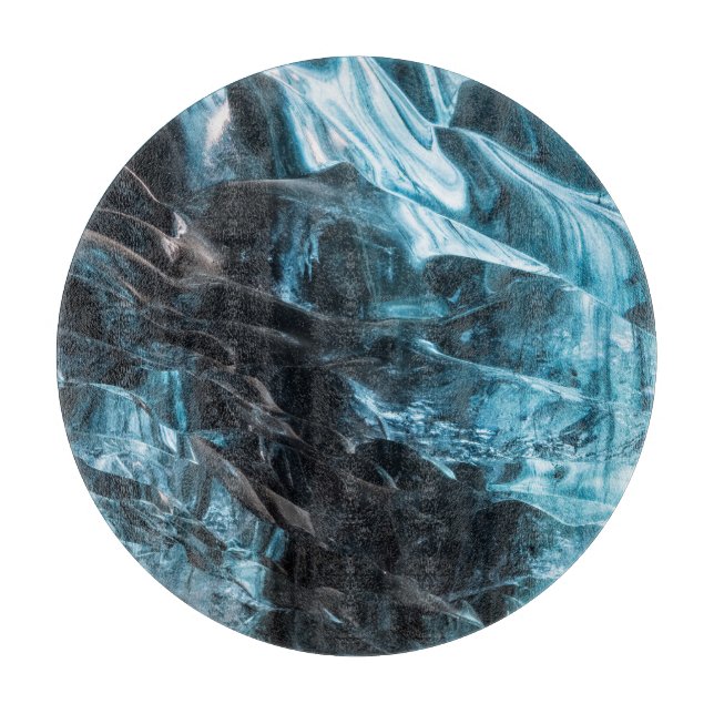 Planche À Découper Glace Bleue Abstraite Dans une Grotte de Glace (Devant)