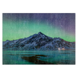 Planche À Découper Glace et neige Aurora Borealis Voie Lactée Islan