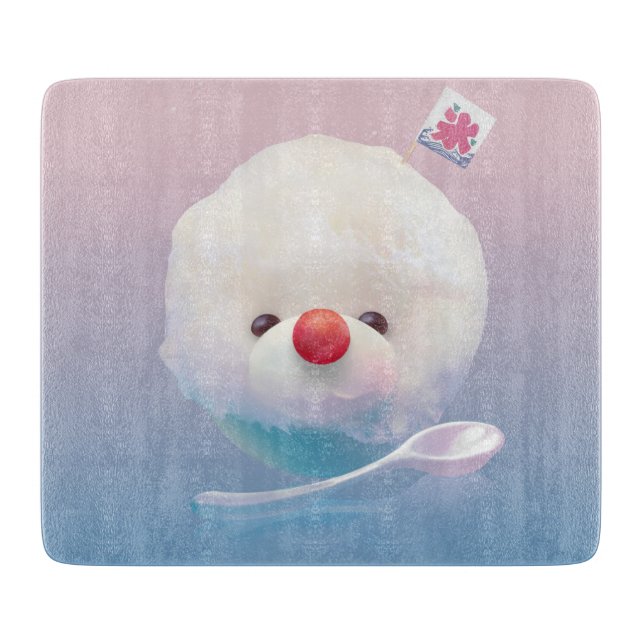 Planche À Découper Glace raclée chiot : Dessert d'été au Bichon souri (Devant)