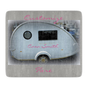 Planche À Découper Glamping heureux de caravane gitane de larme