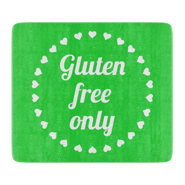 Planche À Découper Gluten Gratuit Design Vert Blanc (Devant)