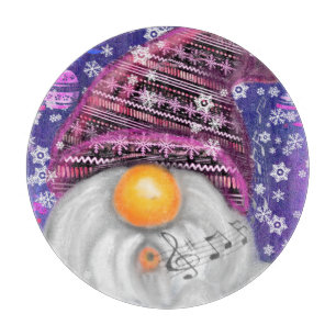 Planche À Découper Gnome In Purple Casquette Christmas Cutboard