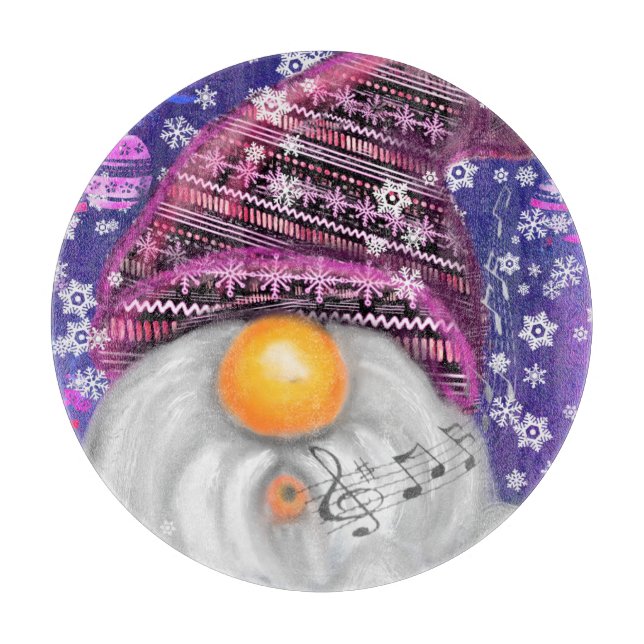 Planche À Découper Gnome In Purple Casquette Christmas Cutboard (Devant)