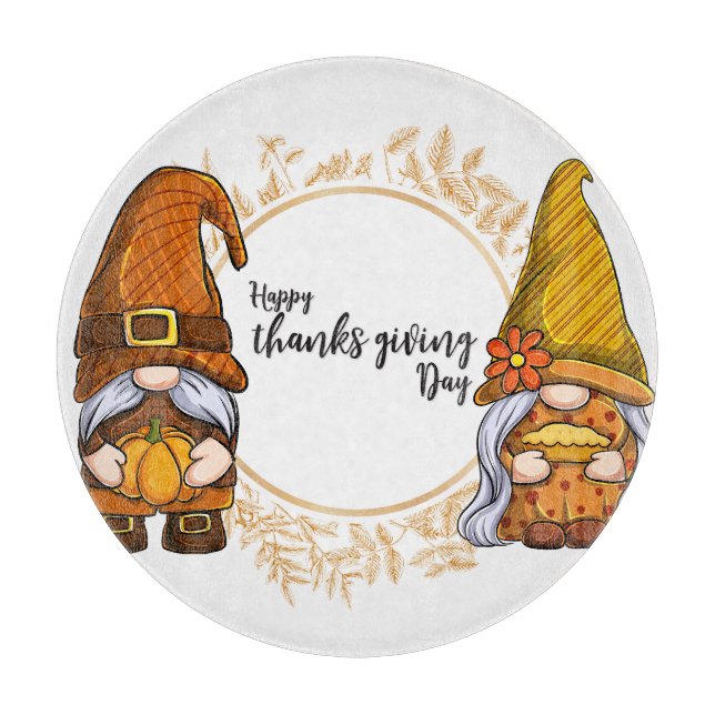 Planche À Découper Gnomes Thanksgiving (Devant)