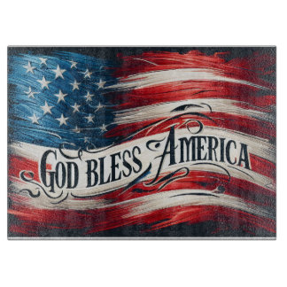 Planche à découper 'God Bless America'
