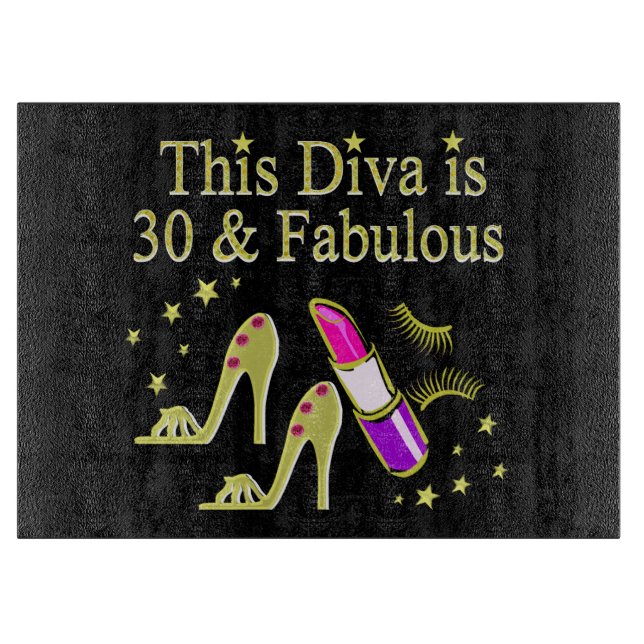 PLANCHE À DÉCOUPER GOLD 30 AND FABULOUS 30TH BIRTHDAY (Devant)