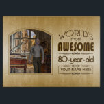 Planche À Découper Gold 80th Birthday World's Best Custom Photo Frame<br><div class="desc">Célébrez l'anniversaire marquant de votre aîné préféré avec ce cadeau classe qui leur rappelle à quel point ils sont fabuleux. Des lignes et des tons clairs de brun, d'or et de crème composent ce cadre simple mais élégant qui peut être customisé avec votre photo, nom, initiales ou autre texte favori....</div>