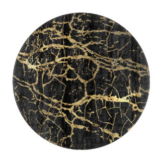 Planche À Découper Gold Marbling Texture : Elément Design Luxe