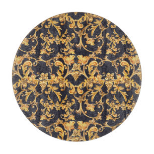 Planche À Découper Golden Baroque, Scroll Feuille Motif.