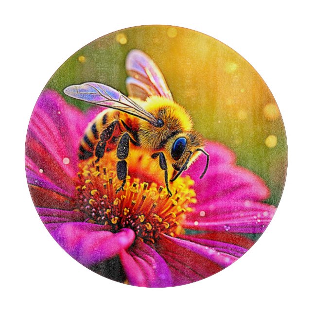 Planche À Découper Golden Bee Flower Magic Design (Devant)