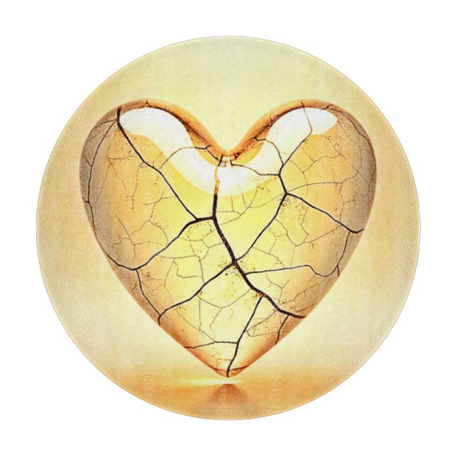 Planche À Découper Golden Cracked Heart Art (Devant)