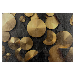 Planche À Découper Golden Geometry Luxury Abstrait