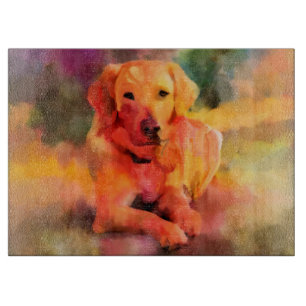 Planche À Découper Golden Retriever Chien Aquarelle Art
