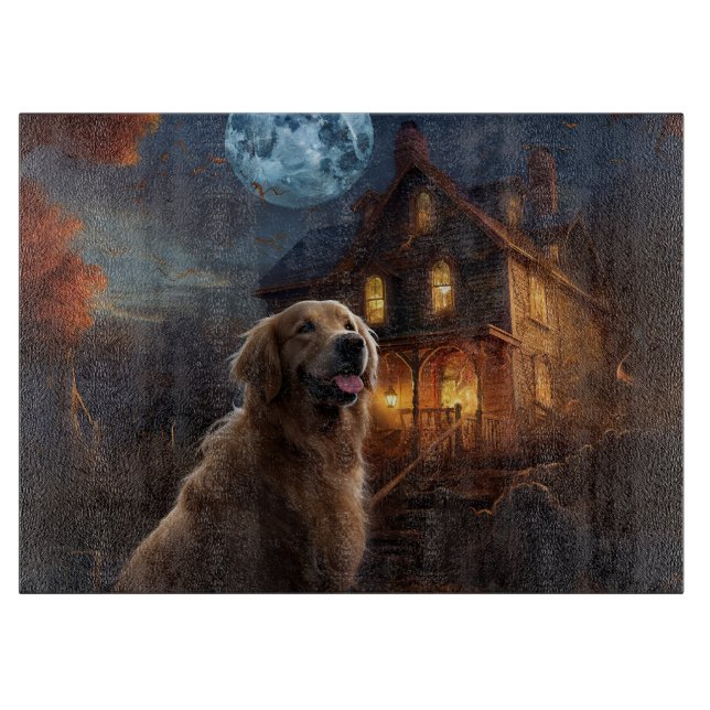 Planche À Découper Golden Retriever Halloween Effrayant (Devant)