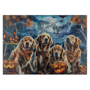 Planche À Découper Golden Retriever Halloween Éffrayant