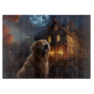 Planche À Découper Golden Retriever Halloween effroi