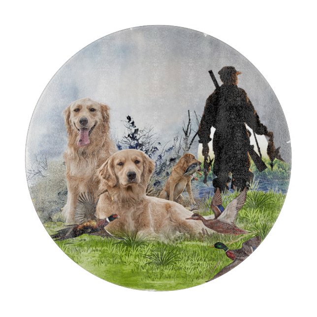 Planche À Découper Golden Retrievers - Excellents chiens de chasse (Devant)