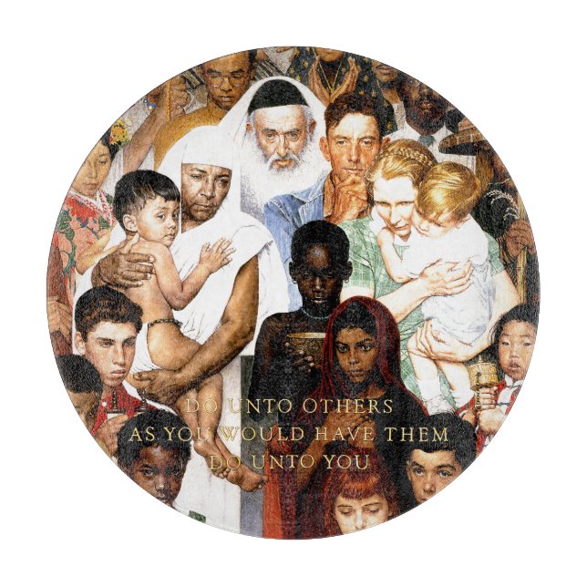Planche À Découper Golden Rule (Do to other) par Norman Rockwell (Devant)