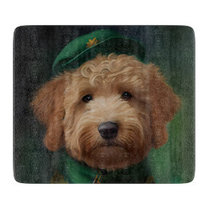 Planche À Découper Goldendoodle chien en robe de la Saint-Patrick