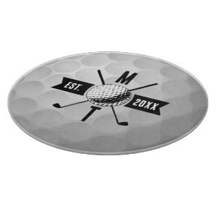 Planche À Découper Golf Ball Texture & Club Premier Monogramme