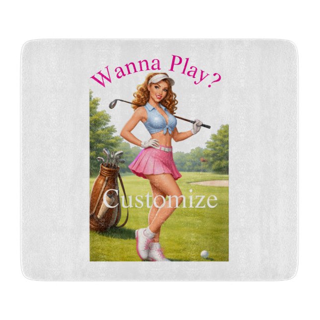 Planche À Découper Golfeuse féminine en forme Thunder_Cove (Devant)