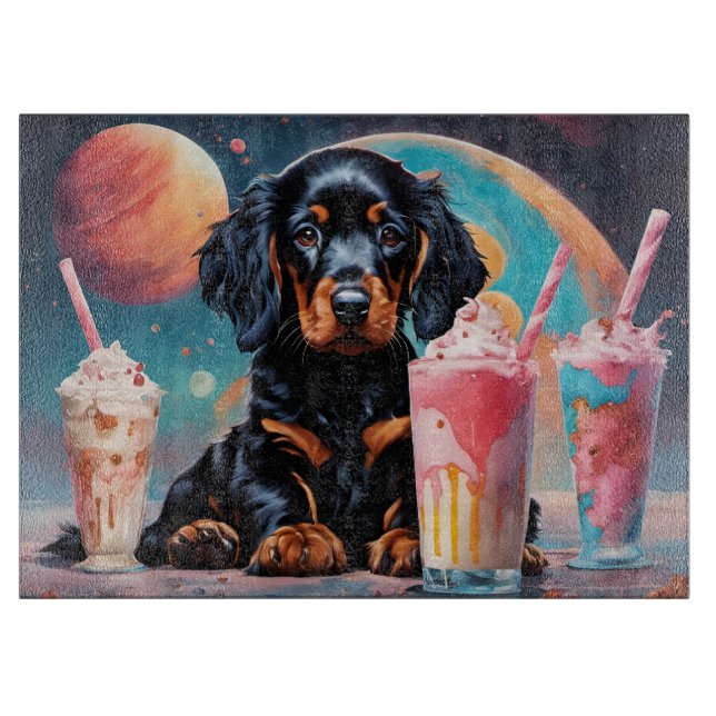 Planche À Découper Gordon Setter Puppy N Milkshakes (Devant)