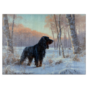 Planche À Découper Gordon Setter Vive la neige Noël