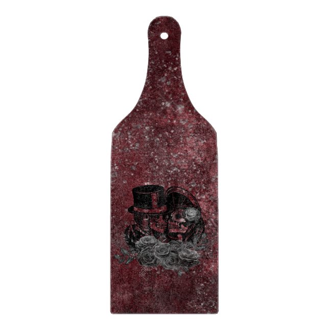 Planche À Découper Gothique Kissing Skulls Couple Et Sang Rouge Étern (Devant)