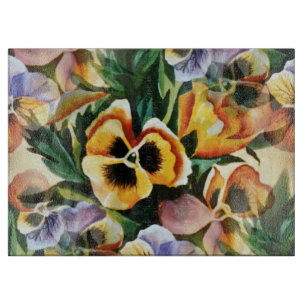 Planche À Découper Graceful Stylish Superbes Pansies de Motif Vintage