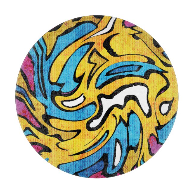 Planche À Découper Graffiti coloré Abstrait Arrière - plan noir (Devant)