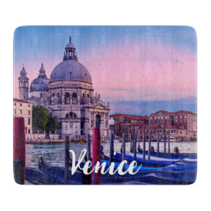 Planche À Découper Grand Canal avec gondoles et église à Venise