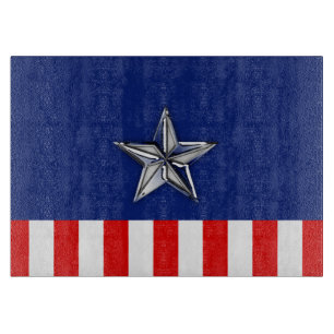 Planche À Découper Grand Chrome comme l'étoile d'argent sur les coule