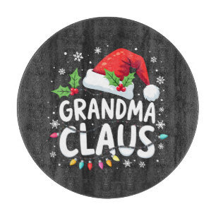 Planche À Découper Grand-mère Noël Famille Grand-mère Claus Fêtes
