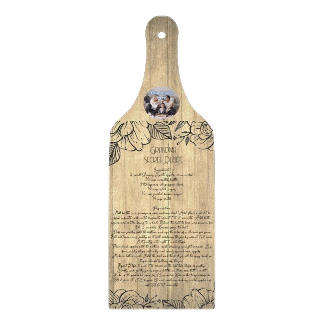 Planche À Découper Grand-mère Secret Recette Famille Photo Keepsaké (Devant)