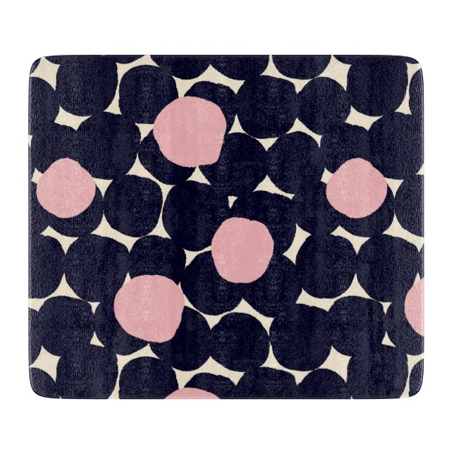 Planche À Découper Grand motif de point bleu et rose (Devant)