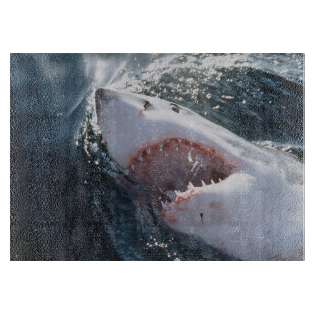 Planche À Découper Grand requin blanc en mer (Devant)
