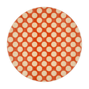 Planche À Découper Grands points rétro - orange pâle et mandarine