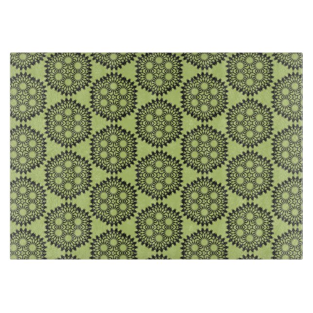 Planche À Découper Graphique circulaire élégant et classique vert cit (Devant)