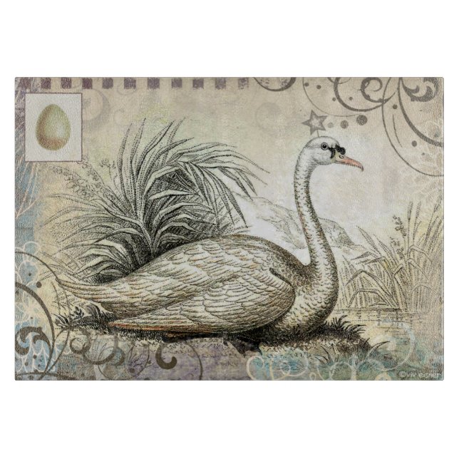 Planche À Découper Graphique de cygne (Devant)