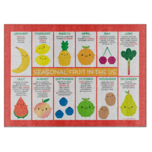 Planche À Découper Graphique des fruits saisonniers des États-Unis