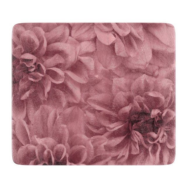 Planche À Découper Grappe de Fleurs de Mauve Dahlia Lumière (Devant)
